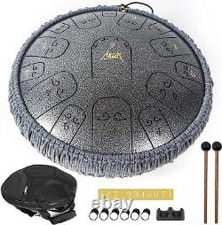Professional 14-inch Steel Tongue Drum 15 Notes Versatile and Melodious
