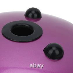 (Purple)Handpan Drum Electroplating 8Inch Portable Tongue Drum For Meditation