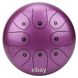 (Purple)Handpan Drum Tongue Drum With Bag For Beginners Music Education