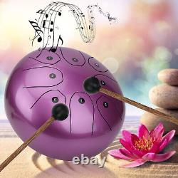 (Purple)Handpan Drum Tongue Drum With Bag For Beginners Music Education