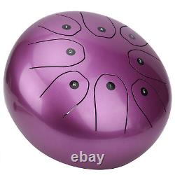 (Purple)Handpan Drum Tongue Drum With Bag For Beginners Music Education