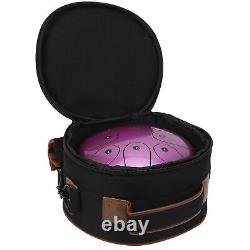 (Purple)Handpan Drum With Bag Portable Tongue Drum 8Inch For Meditation
