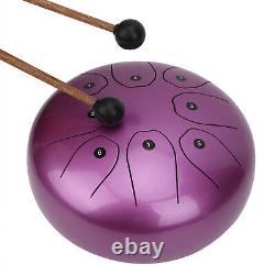 (Purple)MMBAT Steel Tongue Drum C Key Ethereal WorryFree Sanskrit Hand Pan IDS