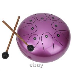 (Purple)MMBAT Steel Tongue Drum C Key Ethereal WorryFree Sanskrit Hand Pan SLS