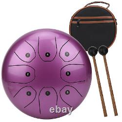 (Purple)MMBAT Steel Tongue Drum C Key Ethereal WorryFree Sanskrit Hand Pan SLS