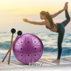 (Purple)MMBAT Steel Tongue Drum C Key Ethereal WorryFree Sanskrit Hand Pan SLS