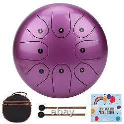 (Purple)MMBAT Steel Tongue Drum C Key Ethereal WorryFree Sanskrit Hand Pan SLS