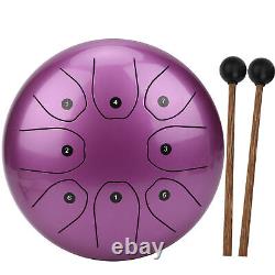 (Purple)MMBAT Steel Tongue Drum C Key Ethereal WorryFree Sanskrit Hand Pan SLS