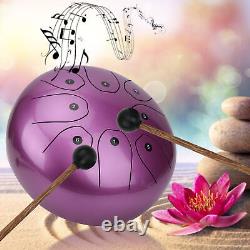 (Purple)MMBAT Steel Tongue Drum C Key Ethereal WorryFree Sanskrit Hand Pan SLS