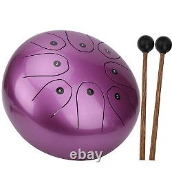 (Purple)MMBAT Steel Tongue Drum C Key Ethereal WorryFree Sanskrit Hand Pan SLS