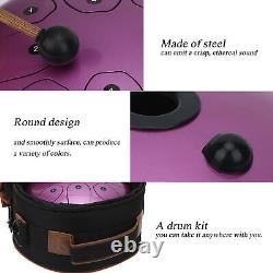 (Purple)MMBAT Steel Tongue Drum C Key Ethereal WorryFree Sanskrit Hand Pan SLS