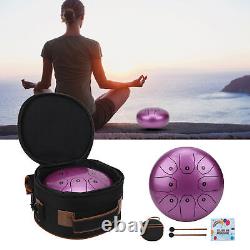 (Purple)MMBAT Steel Tongue Drum C Key Ethereal WorryFree Sanskrit Hand Pan SLS