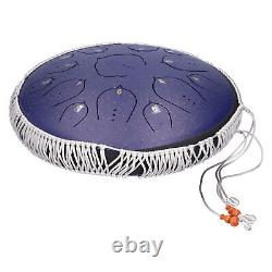 (Purple)Steel Tongue Drum 14in 15 Notes Handpan Drum Kit With Travel