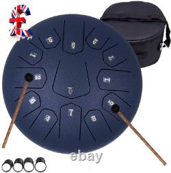 Quality 12 Inches 30 CM Steel Tongue Drum-13 Notes C Major Tuned Percussion Inst