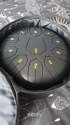 READ DESC Steel Tongue Drum 10inch 11 note + Sticks & Carrying Bag