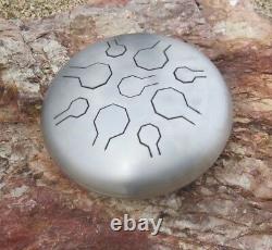 STAINLESS Steel Tongue Drum Handpan VibeDrum Natural 2 sides / Tuned