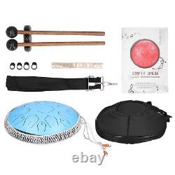 (Sky Blue)14in 15 Tone D Steel Tongue Drum With Bag Mallets Bracket XAT