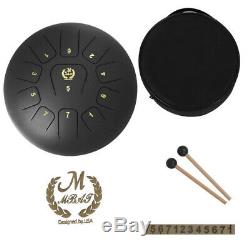 Stainless Steel 12'' 11 Notes Tongue Drum Black Hand Percussion Instrument