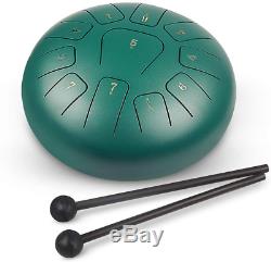Steel Tongue Drum 10 Inch Hand Percussion Instruments 11 Notes with Carry Bag Ma