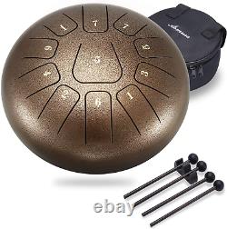 Steel Tongue Drum 11 Notes 10 Inch Asmuse Pan Drum Percussion Instrument with