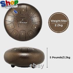 Steel Tongue Drum 11 Notes 10 Inch Pan Drum Percussion Instrument w