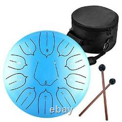 Steel Tongue Drum 11 Notes 12 inches Percussion Instrument 12'' Light Blue