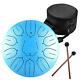 Steel Tongue Drum 11 Notes 12 inches Percussion Instrument 12'' Light Blue