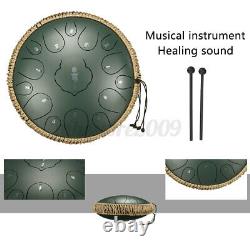 Steel Tongue Drum 12.5 inch 15 Notes Percussion Instrument With Drum Mallets Bag