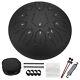 Steel Tongue Drum 12 Inch 11 Notes Steel Hand Drums with Bag Black