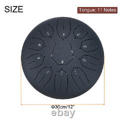 Steel Tongue Drum, 12 Inch 11 Notes Steel Hand Drums with Bag (Navy Blue)