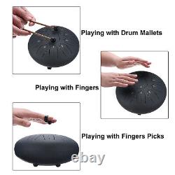 Steel Tongue Drum, 12 Inch 11 Notes Steel Hand Drums with Bag (Navy Blue)