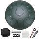 Steel Tongue Drum, 12 Inch 13 Notes Steel Hand Drums with Bag (Stone Green)