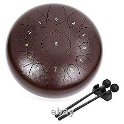 Steel Tongue Drum 13 Notes 12 inches Percussion Instrument Handpan Drum with