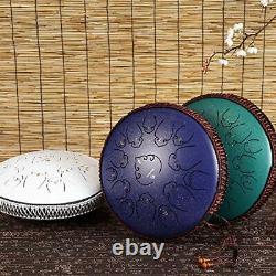 Steel Tongue Drum 14 Inch 15 Note Ultra Wide Range Percussion Instrument Lotu