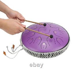 Steel Tongue Drum 14in 15 Notes D Key Ethereal Drum for Relaxation Meditation