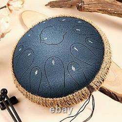 Steel Tongue Drum, 15 Notes 13 Inches Percussion Instrument D-Key Navy Blue
