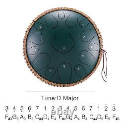 Steel Tongue Drum 15 Notes 13 Inches Tank Drum Steel Percussion With Travel Bag