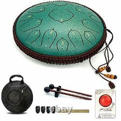 Steel Tongue Drum 15 Notes 14 inch D-Key Handpan Percussion Instrument Ta