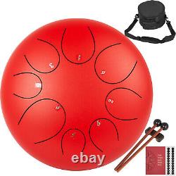 Steel Tongue Drum 8 Notes 10 Percussion Instrument with Bag, Book, Mallets
