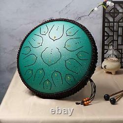 Steel Tongue Drum D-Key Percussion Instrument 15 Notes 14 Inches Handpan Drum