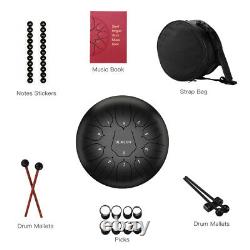 Steel Tongue Drum D key 11 Note Tongue Drum Finger Pick with Mallet Yoga Adult