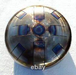 Steel Tongue Drum, E Celtic minor, 12, 440hz, Hand Made, READY NOW