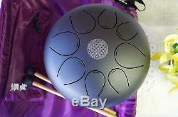 Steel Tongue Drum Handpan Drum 8 Notes 10 Inches Percussion Instrument WithMallets