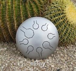 Steel Tongue Drum, Handpan, EDELSTAHL Natural Mini-Vibe 8 Töne-25 cm-Desert