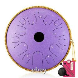 Steel Tongue Drum Handpan Instrument Percussion Drum Mallets Bag Light Purple
