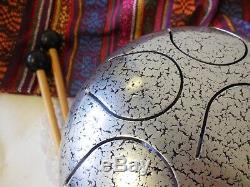 Steel Tongue Drum Handpan Tank, WuYou 8 Notes, 8in, FREE Bag and Mallets