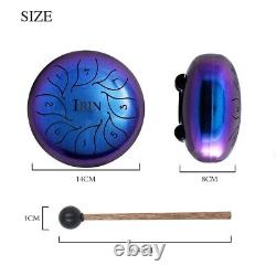 Steel Tongue Drum Instrument Steel Peptide Alloy 5.5 Inch 8 Notes Dia 14cm Drum