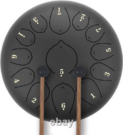 Steel Tongue Drum, KUDOUT 12 Inch 13 Notes C Key 12 inches, Matte Black