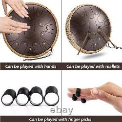 Steel Tongue Drum Kit Hand Drum 15 Notes Handcrafted For Practice