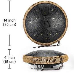 Steel Tongue Drum Kit Handcrafted 15 Notes Hand Drum Portable For Performance